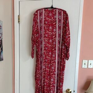 Floral Red Floral Print Kimono